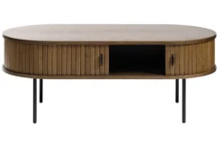 Ława drewniana Gativel 120x60 cm lamele dąb palony