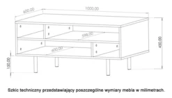 Ława kawowa Klazby 100x60 cm kaszmir