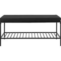 Ławka do przedpokoju Krapina 100x36 cm z czarnym siedziskiem