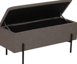 Ławka tapicerowana Bellent 95 cm brązowa ze schowkiem