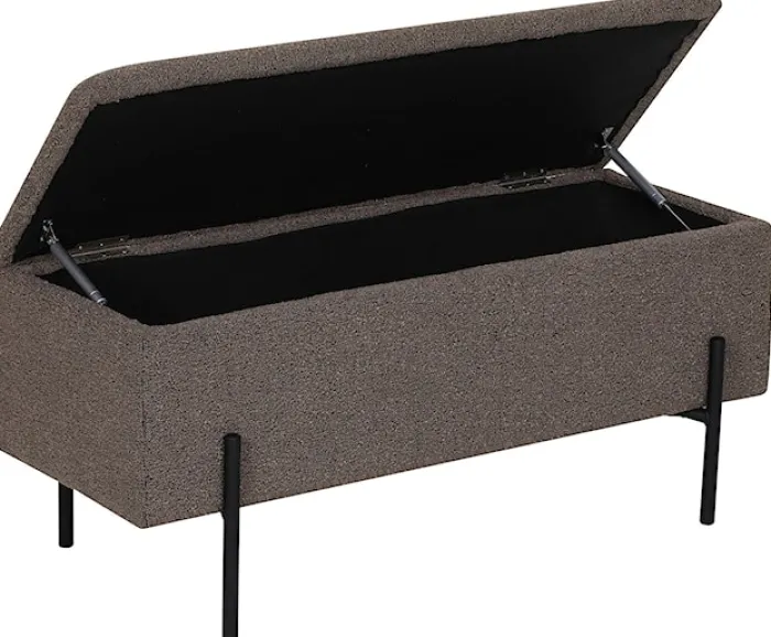 Ławka tapicerowana Bellent 95 cm brązowa ze schowkiem