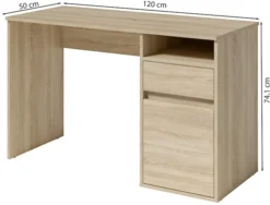 Biurko Billa z szufladą i szafką 120 cm dąb sonoma