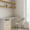 Biurko Billa z szufladą i szafką 120 cm biały / dąb sonoma