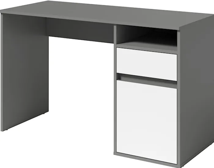 Biurko Billa z szufladą i szafką 120 cm grafit / biały