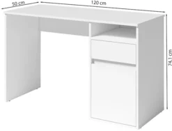 Biurko Billa z szufladą i szafką 120 cm biały