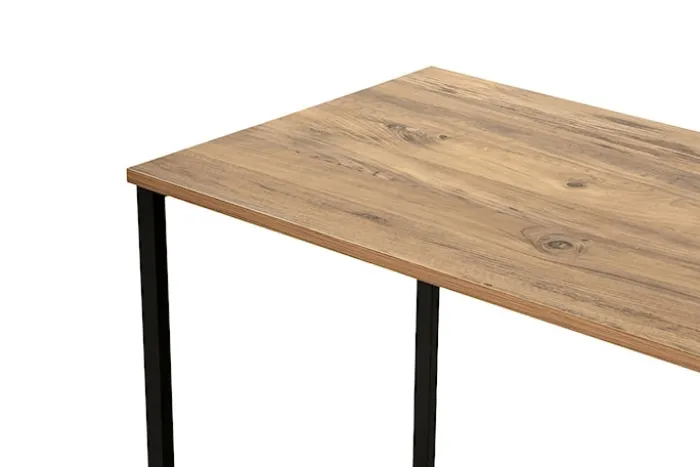Biurko dwuosobowe Obvity 240x60 cm z półkami sosna