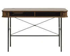 Biurko Gativel 120x60 cm lamele dąb palony