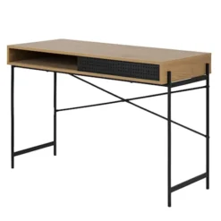 Biurko industrialne Duffman 110x50 cm ze schowkiem pod blatem naturalne