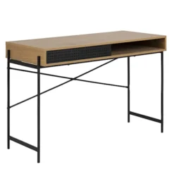 Biurko industrialne Duffman 110x50 cm ze schowkiem pod blatem naturalne
