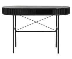 Biurko Ovitties 120x60 cm czarne lamele