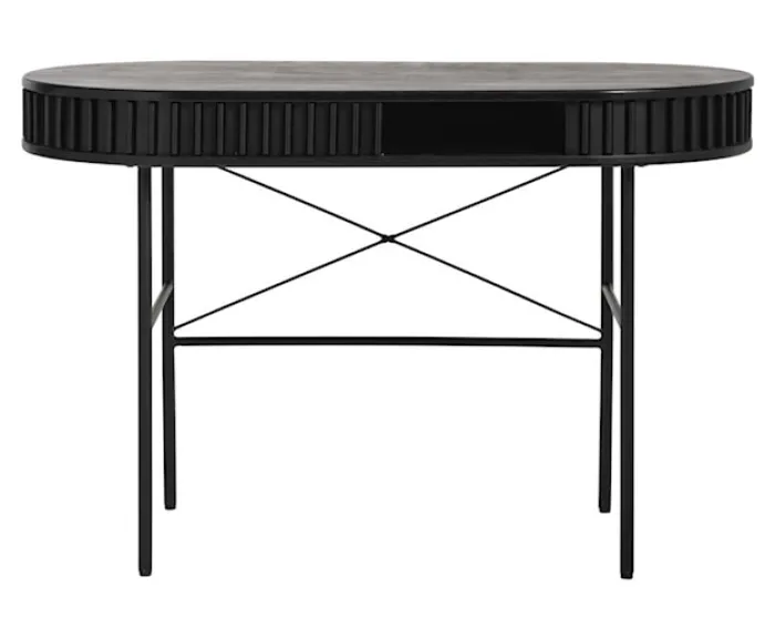 Biurko Ovitties 120x60 cm czarne lamele
