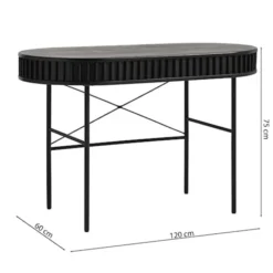 Biurko Ovitties 120x60 cm czarne lamele
