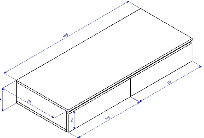 Biurko toaletka Bemmi wisząca z szufladami 120 cm kaszmir
