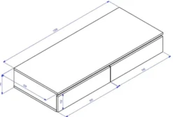Biurko toaletka Bemmi wisząca z szufladami 120 cm czarny