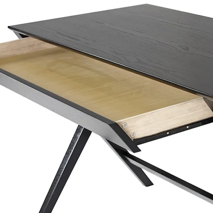 Biurko Vagan 120x60 cm czarne z szufladą