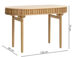 Biurko Yoffers 120x60 cm lamele dąb naturalny