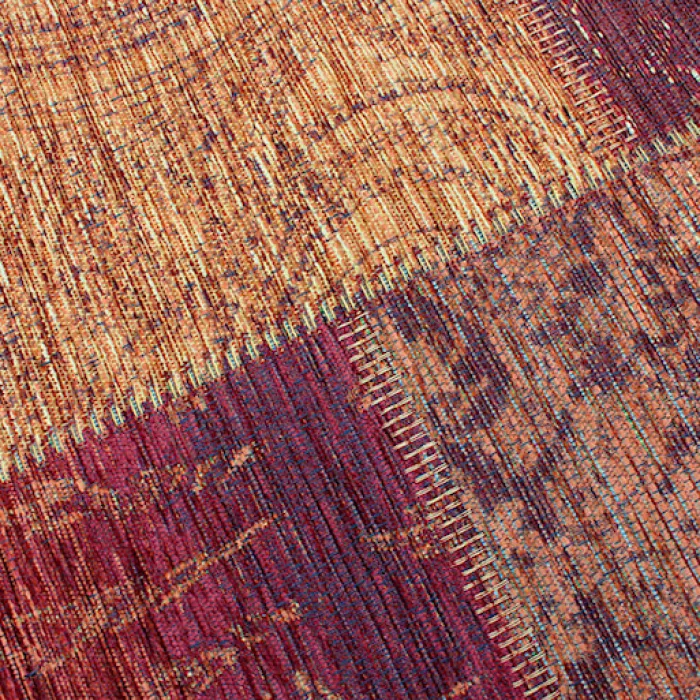 Dywan syntetyczny Patchwork Chenille terracotta Prostokątny/120x170