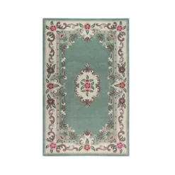 Dywan wełniany Aubusson zielony Prostokątny/120x180