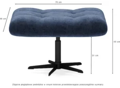 Fotel obrotowy Yoggie z podnóżkiem beżowy welur łatwoczyszczący
