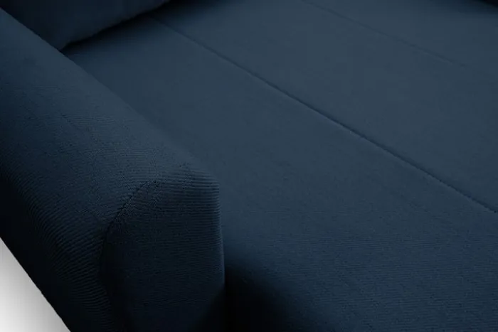 Fotel rozkładany Dejano granatowy plecionka