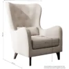 Fotel wypoczynkowy z podnóżkiem uszak Calmino szary w tkaninie hydrofobowej welur nóżki wenge