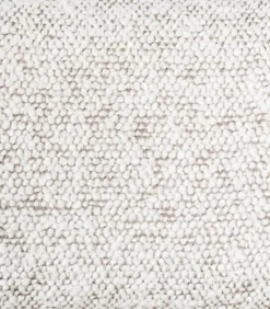 Hoker tapicerowany Holstelly w tkaninie boucle białe
