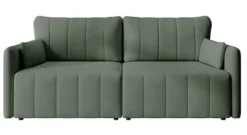 Kanapa rozkładana do narożnika Pierra z pojemnikiem jasnozielona velvet hydrofobowa