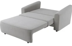 Kanapa rozkładana dwuosobowa Stevio 150 cm z pojemnikiem szara szenil hydrofobowy