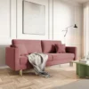 Kanapa rozkładana trzyosobowa Valico różowa velvet hydrofobowy