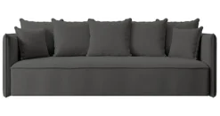 Kanapa rozkładana trzyosobowa Calabrio z pojemnikiem velvet ciemnoszara łatwoczyszcząca