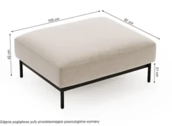 Kanapa rozkładana trzyosobowa Solianero z pufą kremowa szenil hydrofobowy