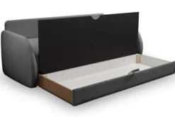 Kanapa rozkładana trzyosobowa Diego ciemnoszara plecionka