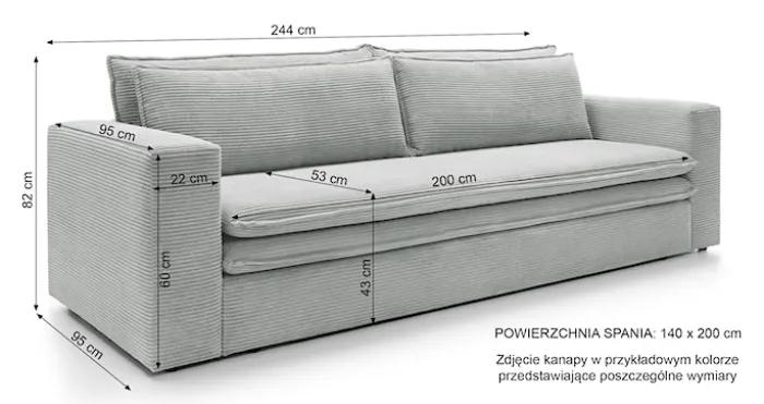 Kanapa rozkładana trzyosobowa Baptello z pojemnikiem ciemnoróżowa sztruks