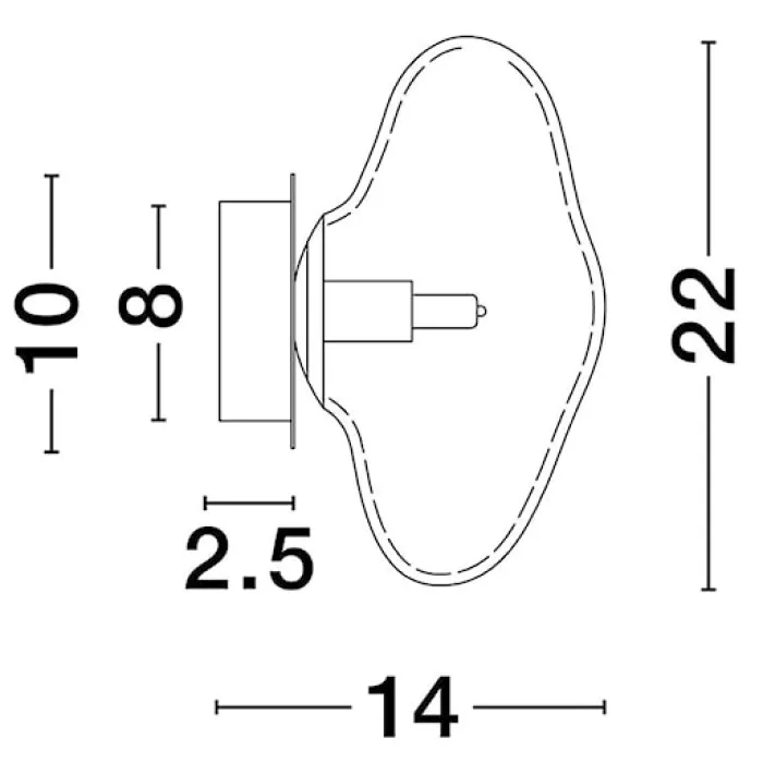 Kinkiet Elanke 22 cm złoty