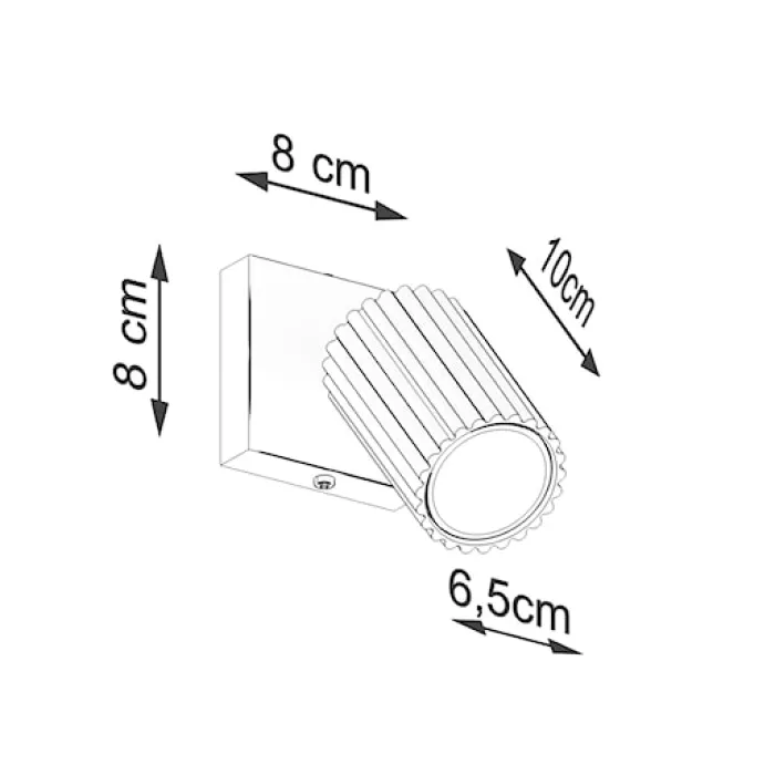 Kinkiet Karbon 8 cm ochra czerwona