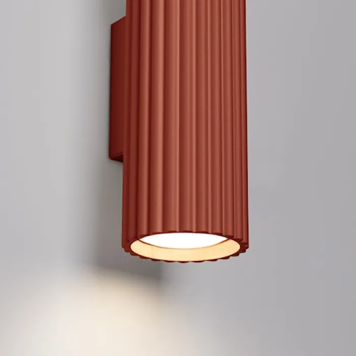 Kinkiet Karbon 20 cm ochra czerwona