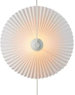 Kinkiet Nadia plisowany klosz 45 cm biały
