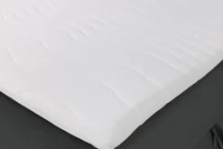Łóżko kontynentalne 160x200 cm Daissy z pojemnikami i topperem ciemnoszare welur