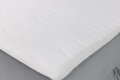Łóżko kontynentalne 160x200 cm Daissy z pojemnikami i topperem szare welur
