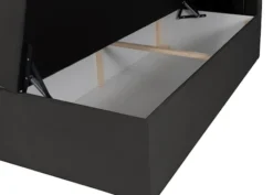 Łóżko kontynentalne 180x200 cm Daissy z pojemnikami i topperem ciemnoszare welur