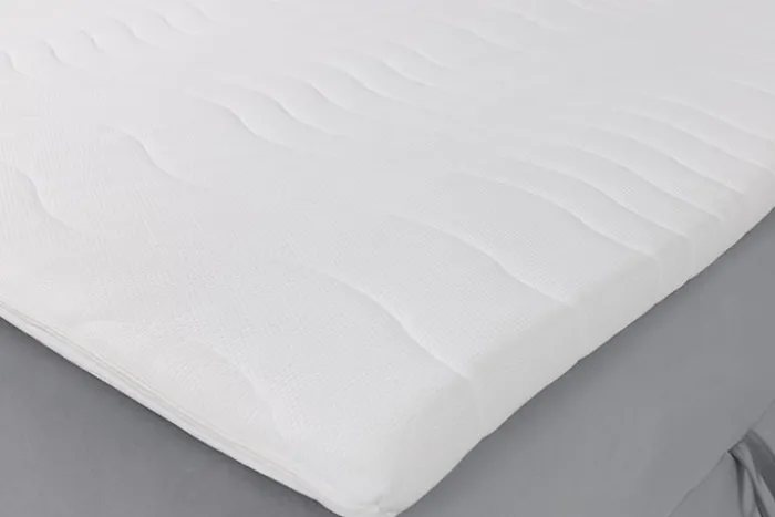 Łóżko kontynentalne 180x200 cm Daissy z pojemnikami i topperem szare welur