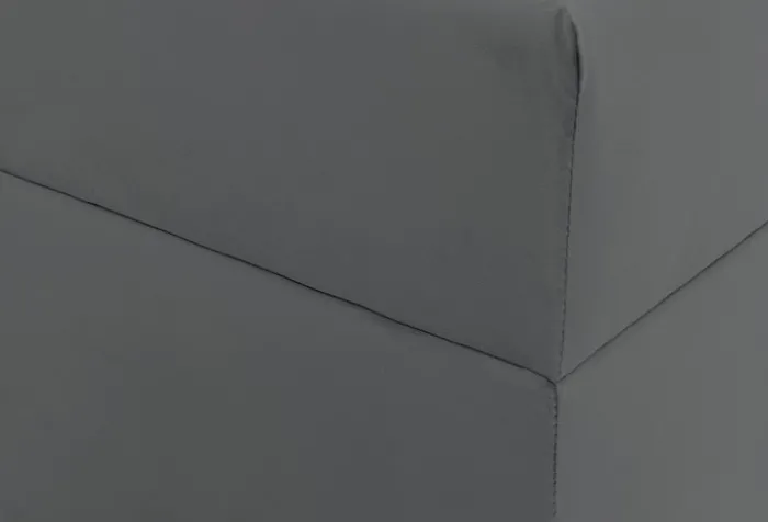 Łóżko kontynentalne 180x200 cm Daissy z pojemnikami i topperem szare welur