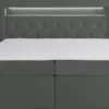 Łóżko kontynentalne 140x200 cm Goldess z pojemnikami i oświetleniem LED ciemnoszare welwet