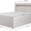 Łóżko kontynentalne 140x200 cm Goldess z pojemnikami i oświetleniem LED butelkowa zieleń welwet