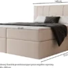 Łóżko kontynentalne 140x200 cm Moly z materacem bonellowym i topperem eukaliptusowe welur hydrofobowy