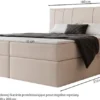 Łóżko kontynentalne 180x200 cm Moly z materacem bonellowym i topperem jasnoszare welur hydrofobowy