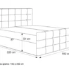 Łóżko kontynentalne 180x200 cm Padwa z pojemnikami i topperem ciemnobeżowe welur