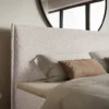 Łóżko kontynentalne 140x200 cm Softie z pojemnikami i topperem beżowe szenil