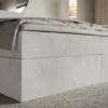 Łóżko kontynentalne 140x200 cm Softie z pojemnikami i topperem jasnoszare welur hydrofobowy