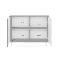 Komoda Bello z lamelowymi frontami 104 cm czarna/dąb wotan